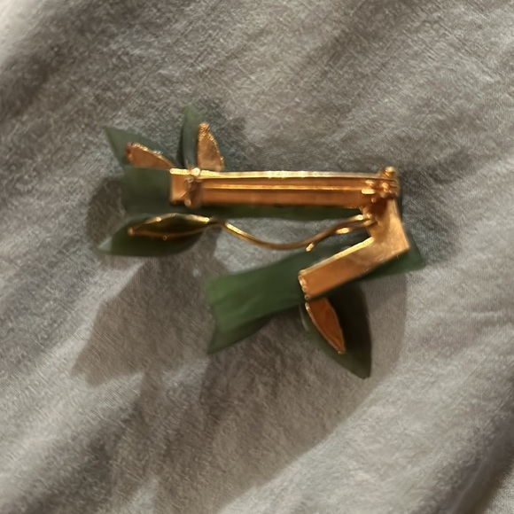 Jadite bamboo pin vintage 1960s - Picture 3 of 4